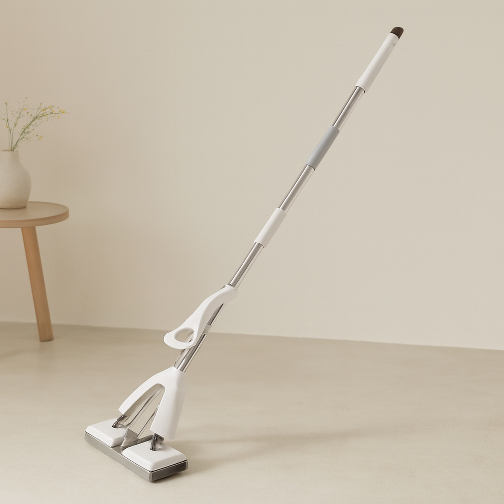PVA Sünger Kendinden Sıkmalı Mop - Kelebek Başlık, Krom Sap 110 cm