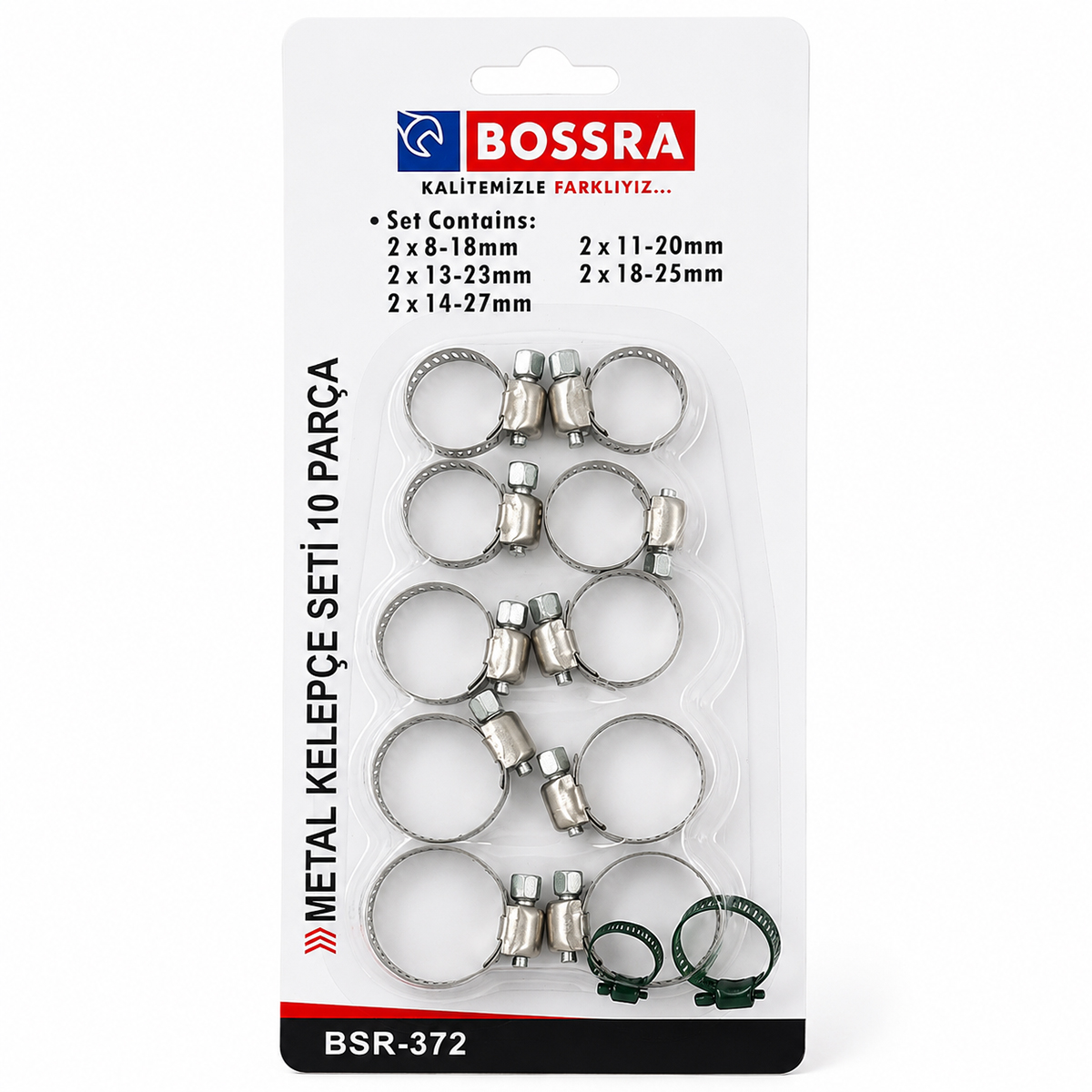 Metal hortum kelepçesi seti 8-18mm 11- 13-23mm 18-25mm 14-27mm